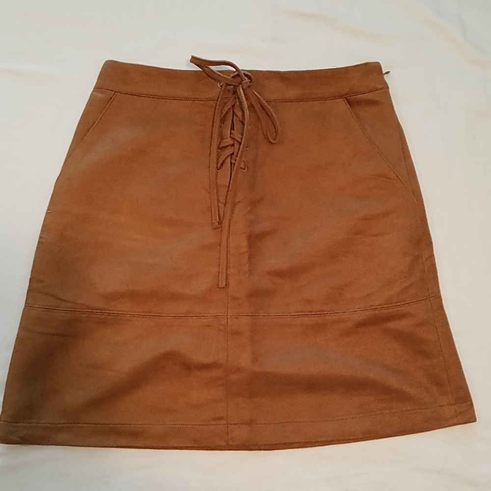 Lauren conrad faux suede tan skirt 0